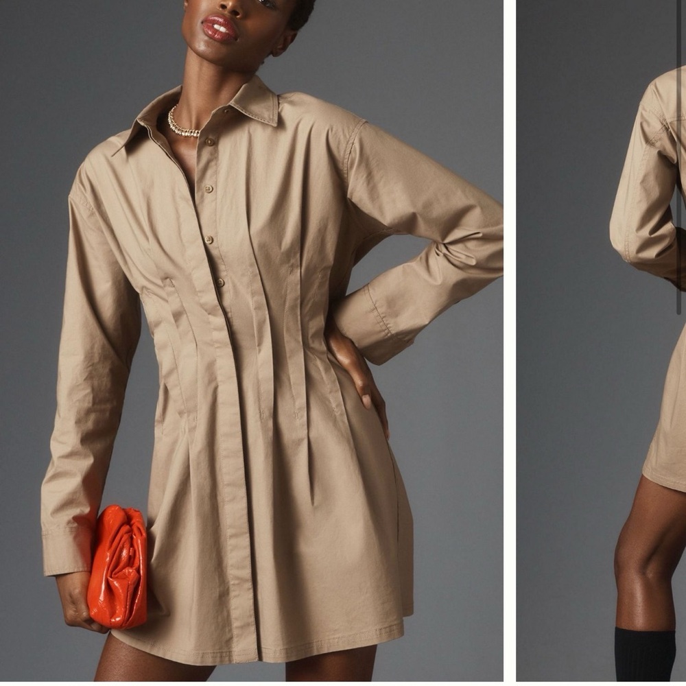 Pilcro Pintuck Mini Shirt Dress